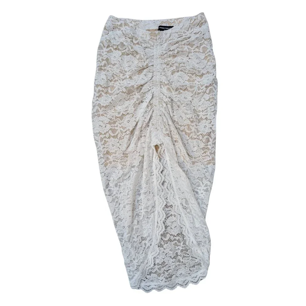 Generation Love NY Nellia Lace Skirt, NWOT, White with nude liner - Picture 2 of 7